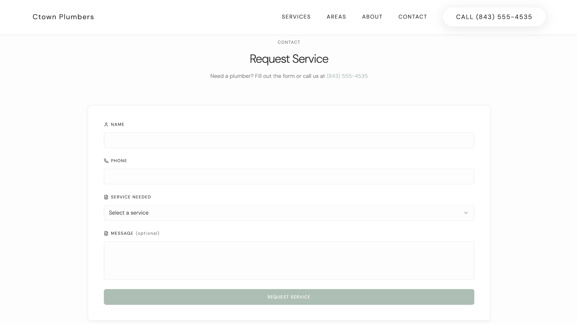 Coastal Plumbing Co. — Contact section